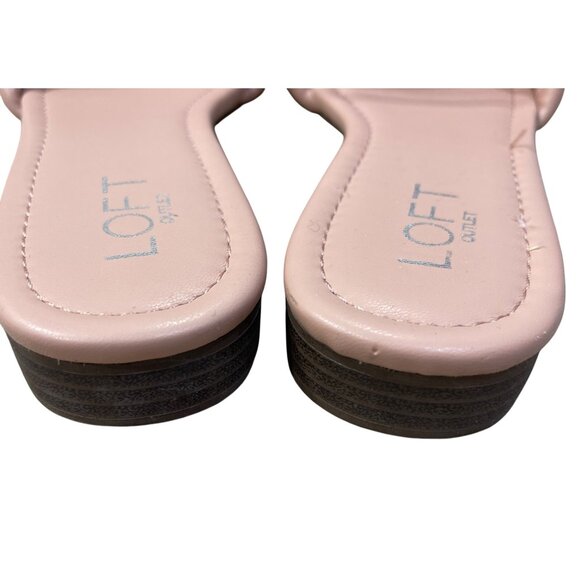 Loft Slide Sandal Pink Slip-on Size 8 Straps Low Block Heel - Picture 4 of 9